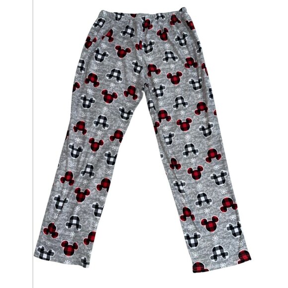 Disney Other - Mickey Mouse Disney Pajama Pants Soft Plaid Fleece Size Small Elastic Waist